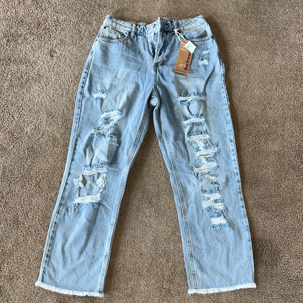 NWT Vanilla Star Super High Rise Button Fly Boyfriend Jeans